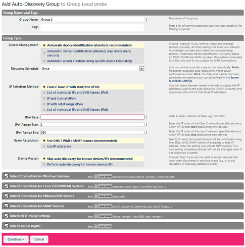 Add Auto-Discovery Group Assistant Step 2